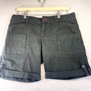 POLO RALPH LAUREN Womens 6 Black Cargo Shorts Tab Hem Pockets Walking Bermuda